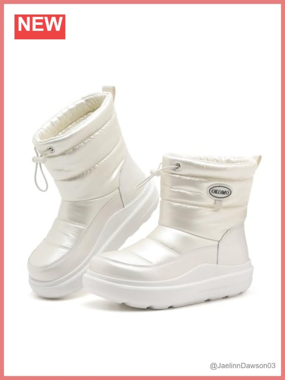 Waterproof Winter Snow Boots with Warm Fur Lining Anti-Slip EVA Sole